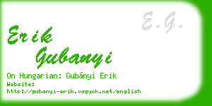 erik gubanyi business card
